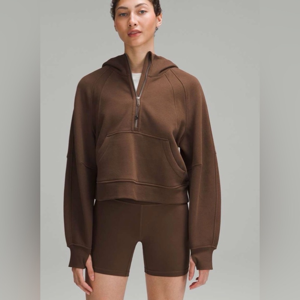 Lululemon Scuba Oversized Funnel-Neck Half Zip Hoodie Java XS/S